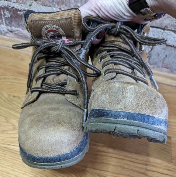 Brahmin Size 5.5 Brown‎ Leather Waterproof Steel Toe Work Boots - Picture 7 of 8